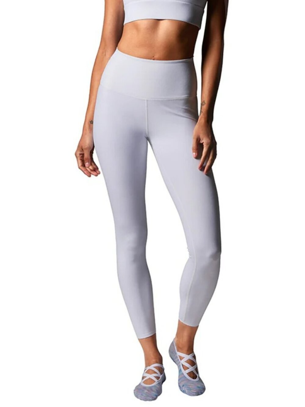 TAVI High Waist 7/8 Tight White Yoga Leggings Stretch Hidden Pocket Size M